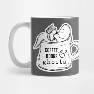 Coffee, Books, & Ghosts Logo Mug